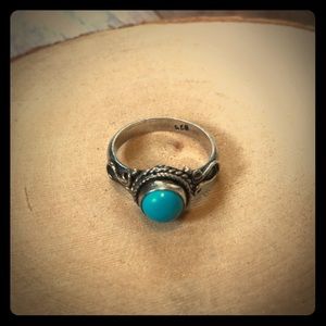 Silver and turquoise ring